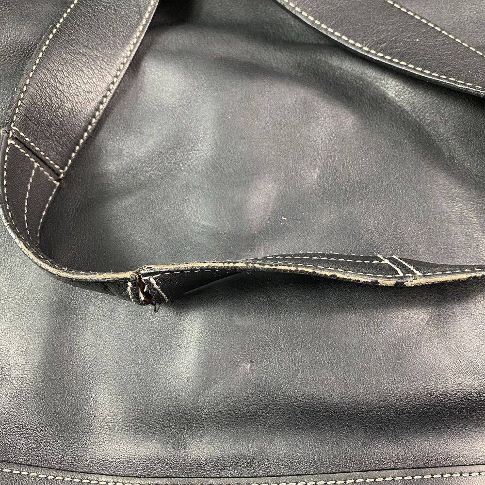 COACH Black Leather Soho Slim Duffle Crossbody Messenger Tote Bag #1414 Y2K Vtg - Picture 4 of 15